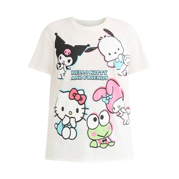 Women’s Hello Soft Kitty & Friends Graphic Short Sleeve T-Shirt Size XL - Picture 4 of 7